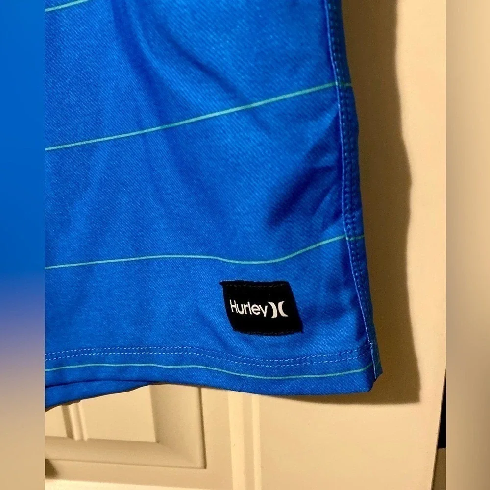 Hurley Blue/White Pleasure Point Board Swim Shorts Trunks